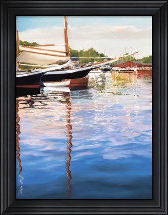 Framed Harbor Reflections Print