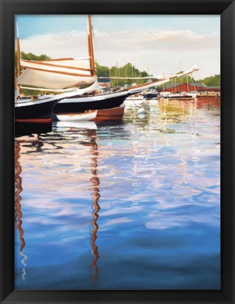 Framed Harbor Reflections Print