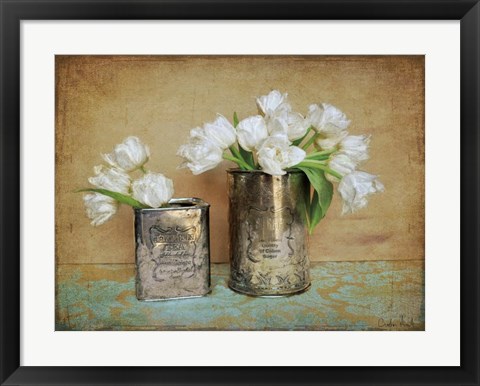 Framed Vintage Tulips I Print