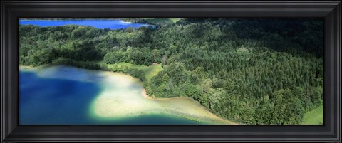 Framed Aerial View of a Lake, Grand Lac Maclu, France Print