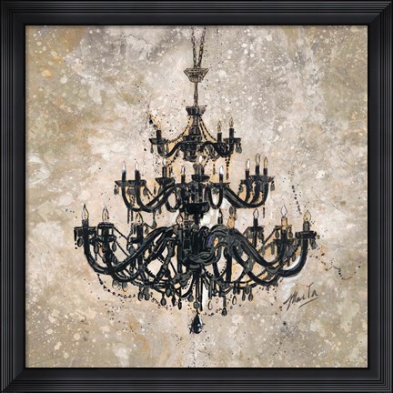 Framed Onyx Chandelier Print