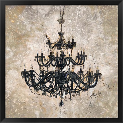 Framed Onyx Chandelier Print