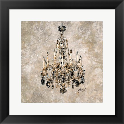 Framed Champagne Chandelier Print