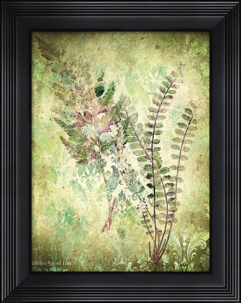Framed Organic Greenery in Damask I Print