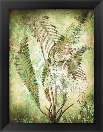 Framed Organic Greenery in Damask II Print