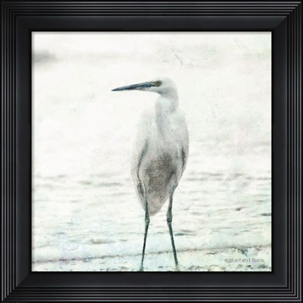 Framed Beach Heron Print