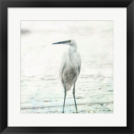 Framed Beach Heron Print