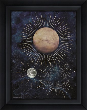 Framed Gold Celestial Rays I Print