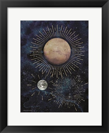 Framed Gold Celestial Rays I Print