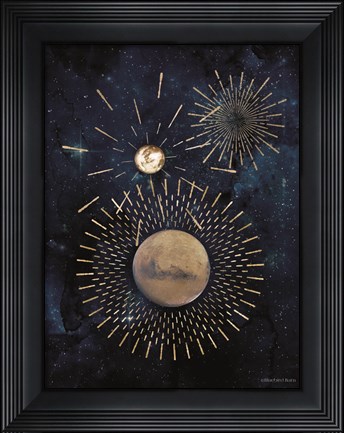 Framed Gold Celestial Rays III Print