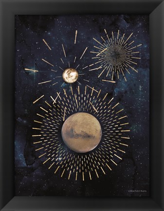 Framed Gold Celestial Rays III Print