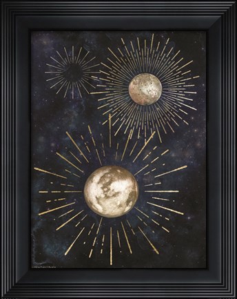 Framed Gold Celestial Rays IV Print