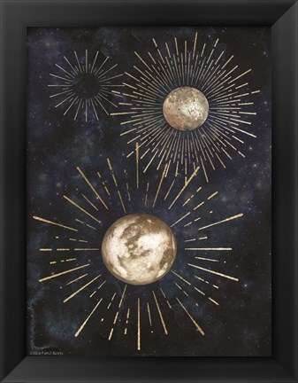 Framed Gold Celestial Rays IV Print