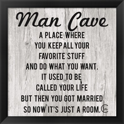 Framed Man Cave Print