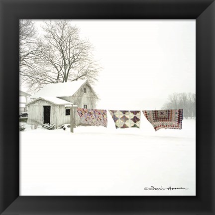 Framed Quilts in Snow Print