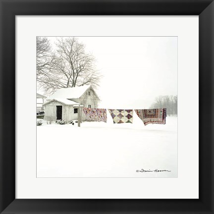 Framed Quilts in Snow Print