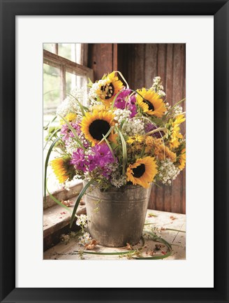Framed Wildflowers in Bucket Print