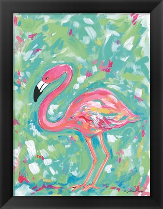 Framed Summer Flamingo Print