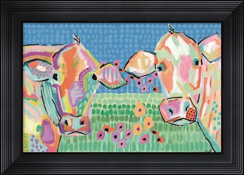 Framed Moo Series:  Lucy &amp; Peggy Print