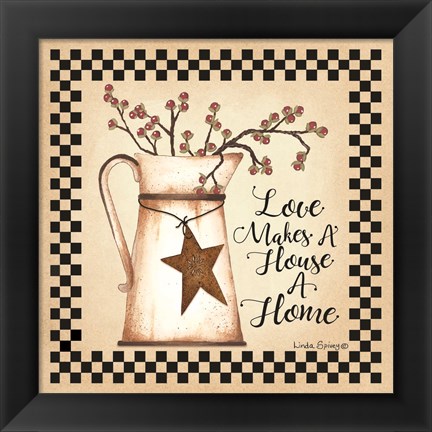 Framed Love Makes a House a Home Print