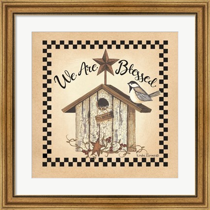 Framed We Are Blessed Birdhouse Print