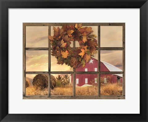 Framed Fall Window View Print