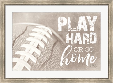 Framed Football - Play Hard Print
