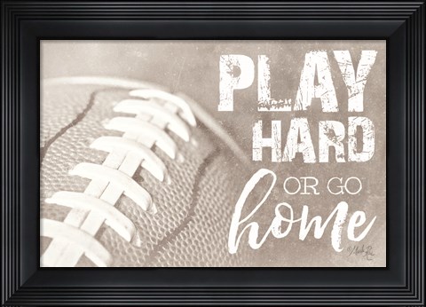 Framed Football - Play Hard Print