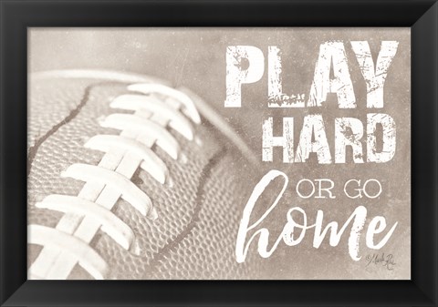 Framed Football - Play Hard Print