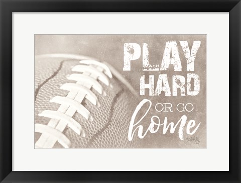 Framed Football - Play Hard Print