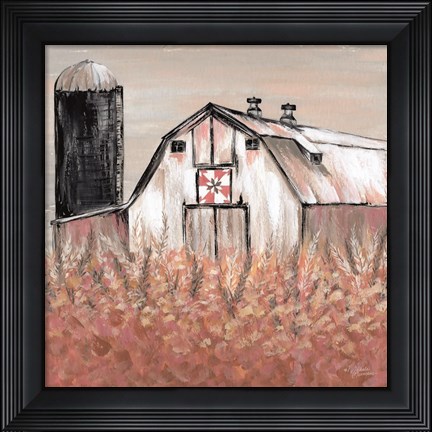 Framed Simset Fields Print