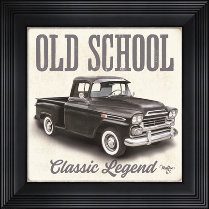 Framed Old School Vintage Trucks II Print