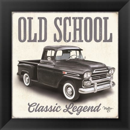 Framed Old School Vintage Trucks II Print