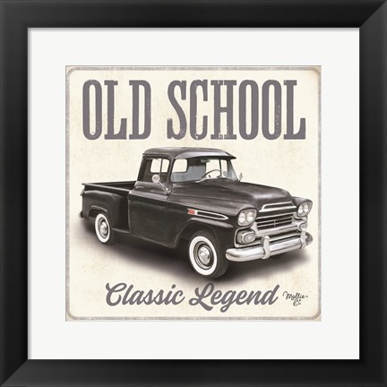 Framed Old School Vintage Trucks II Print