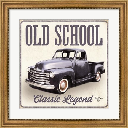 Framed Old School Vintage Trucks IV Print