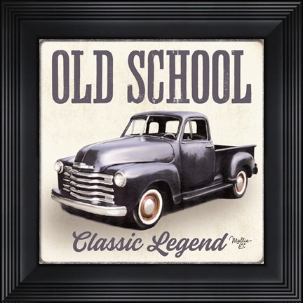 Framed Old School Vintage Trucks IV Print