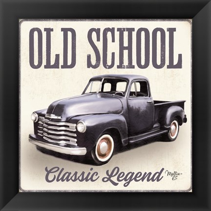 Framed Old School Vintage Trucks IV Print