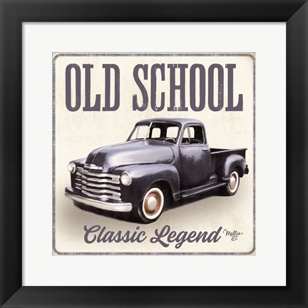 Framed Old School Vintage Trucks IV Print