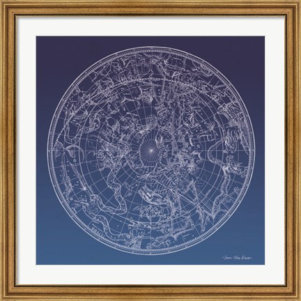 Framed Constellations Map I Print