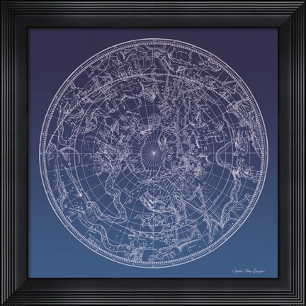 Framed Constellations Map I Print