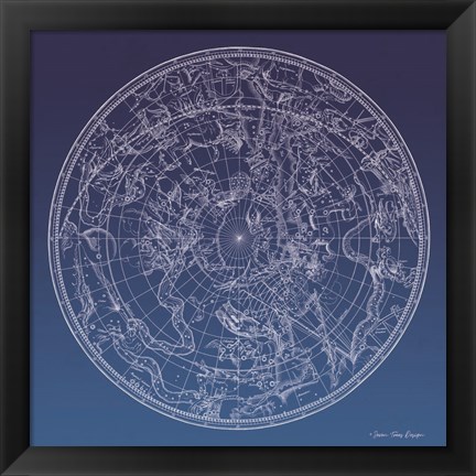 Framed Constellations Map I Print