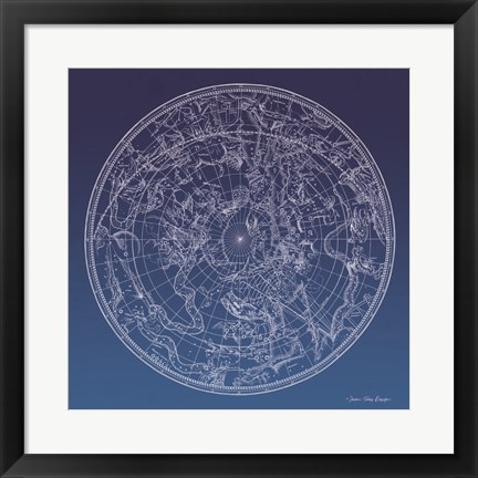 Framed Constellations Map I Print