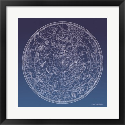 Framed Constellations Map II Print