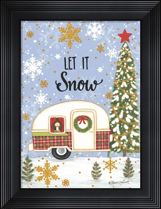 Framed Let It Snow Camper Print