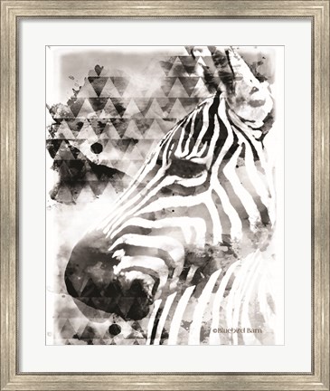 Framed Modern Black &amp; White Zebra Print