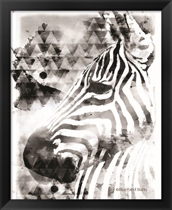 Framed Modern Black &amp; White Zebra Print