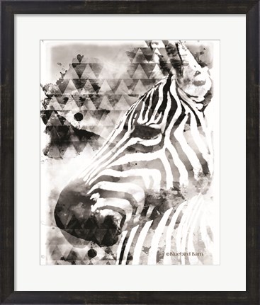 Framed Modern Black &amp; White Zebra Print