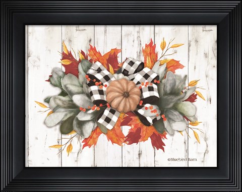 Framed Orange Pumpkin Swag Print