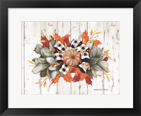 Framed Orange Pumpkin Swag Print