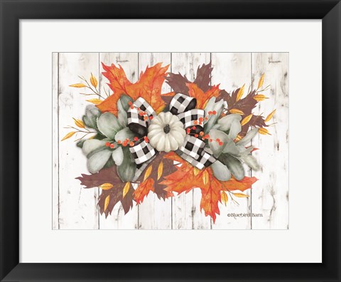 Framed White Pumpkin Swag Print